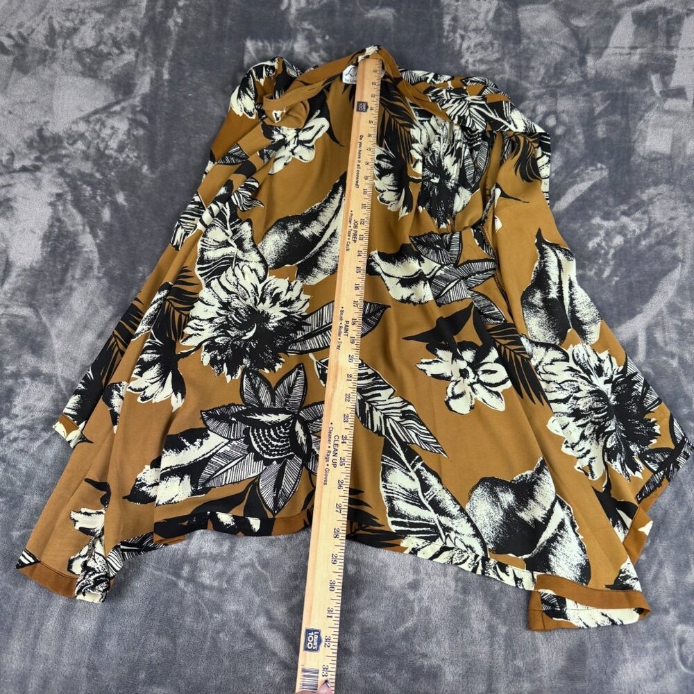 Linea by Louis Dell'Olio Open Front Cardigan Kimono Top Women L Art Floral - Picture 7 of 8